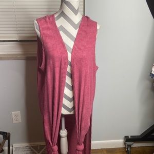 Pink waffle knit joy vest